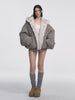 Gray Double-sided Dyed Pointed Fur Vintage Cotton-padded Jacket Coat
