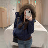 Big Fur Collar Hooded Short Down Jacket Women's Warm Jacket