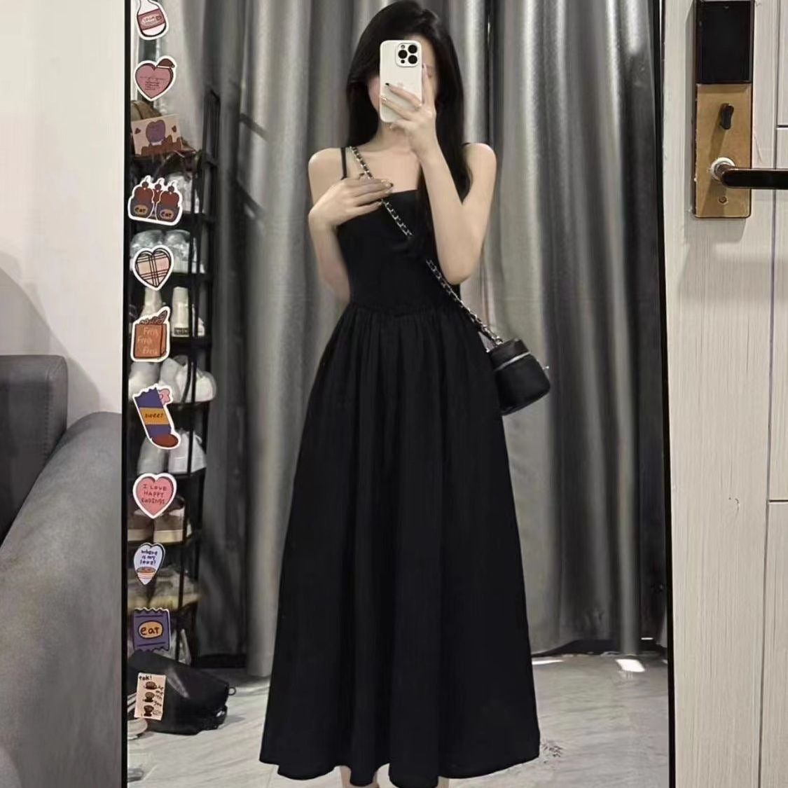 A- Line Slip Dress Hepburn Style Little Black Dress