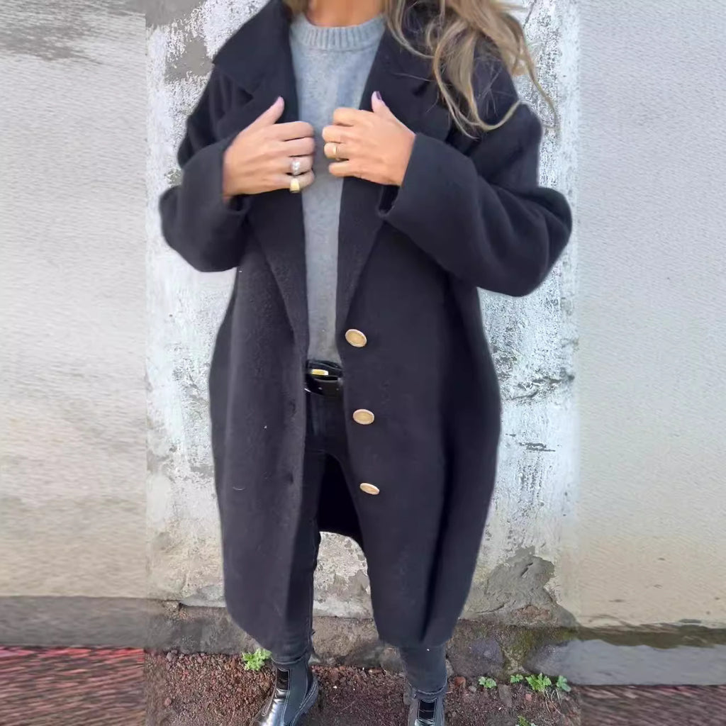 Women's Fall And Winter Lapels Long-sleeved Casual Jacket