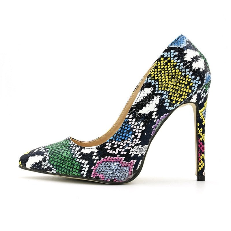 Female snake print high heels - Eshtree