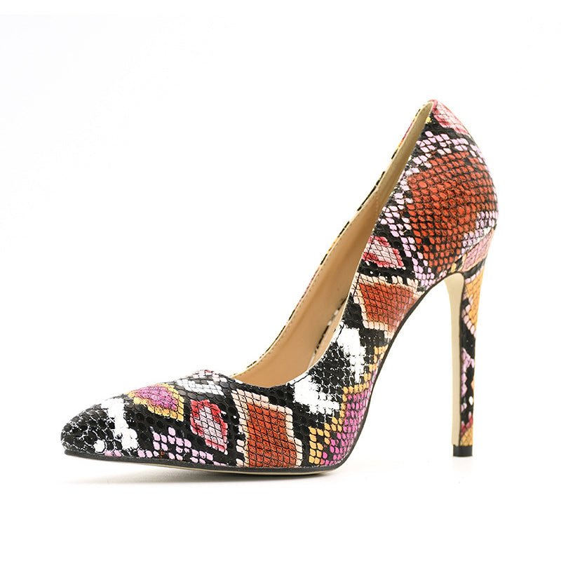 Female snake print high heels - Eshtree