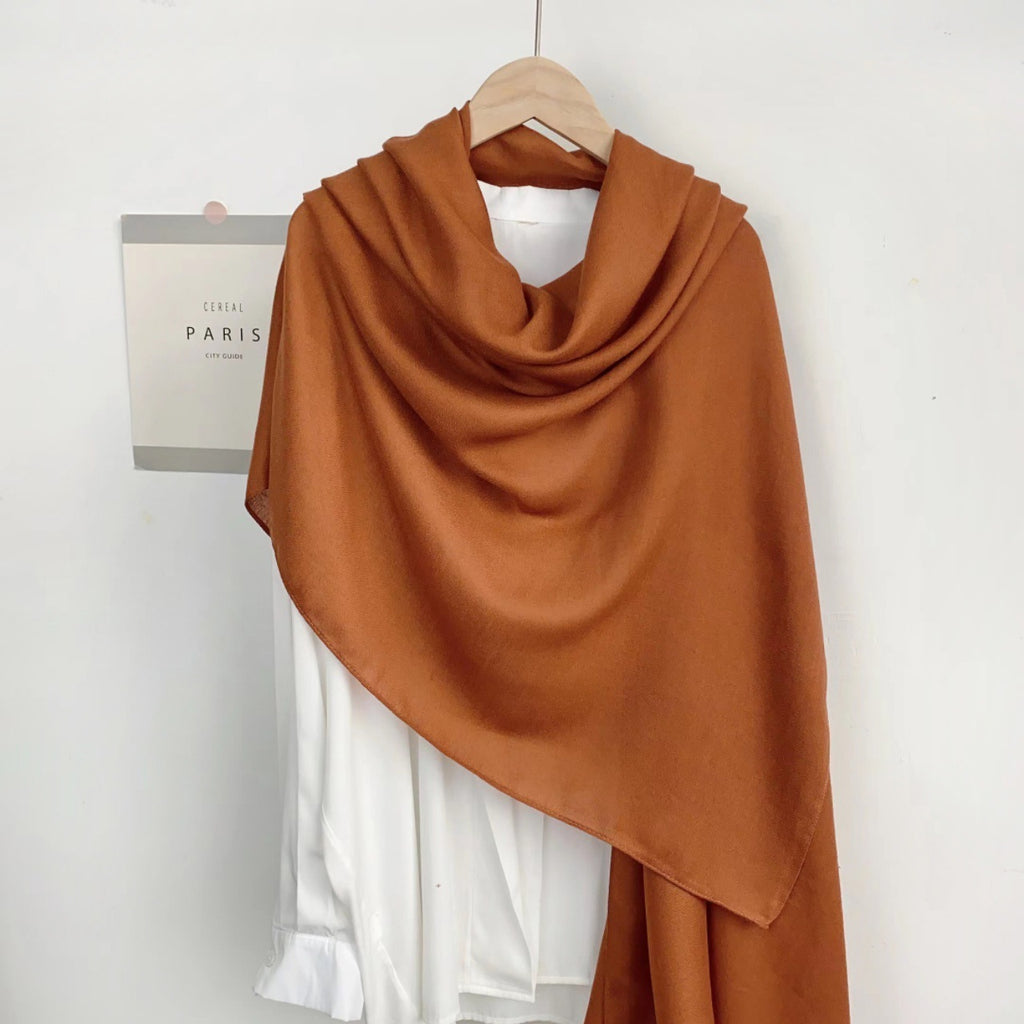 Monochrome Long Scarf Warm Shawl Solid Color Casual Scarf