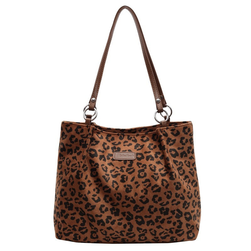 Shoulder Large Capacity Leopard Print Canvas Big Bag
