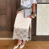 New High-end Satin Lace Side-slit Skirt