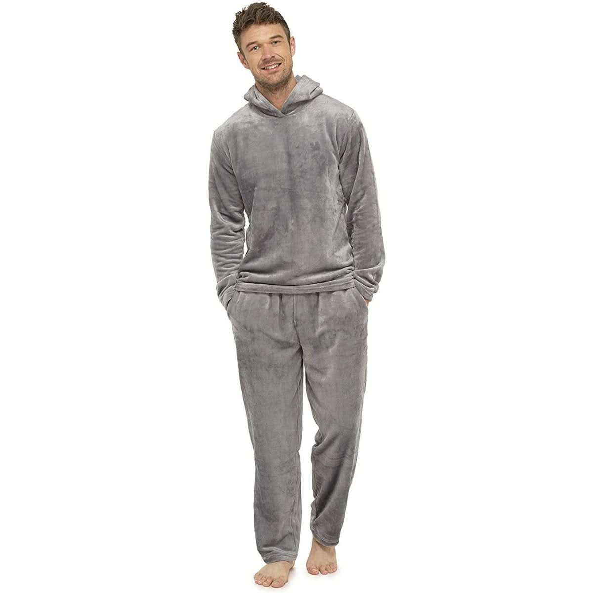 Flannel Grey Simple Home Men's Pajamas - Eshtree