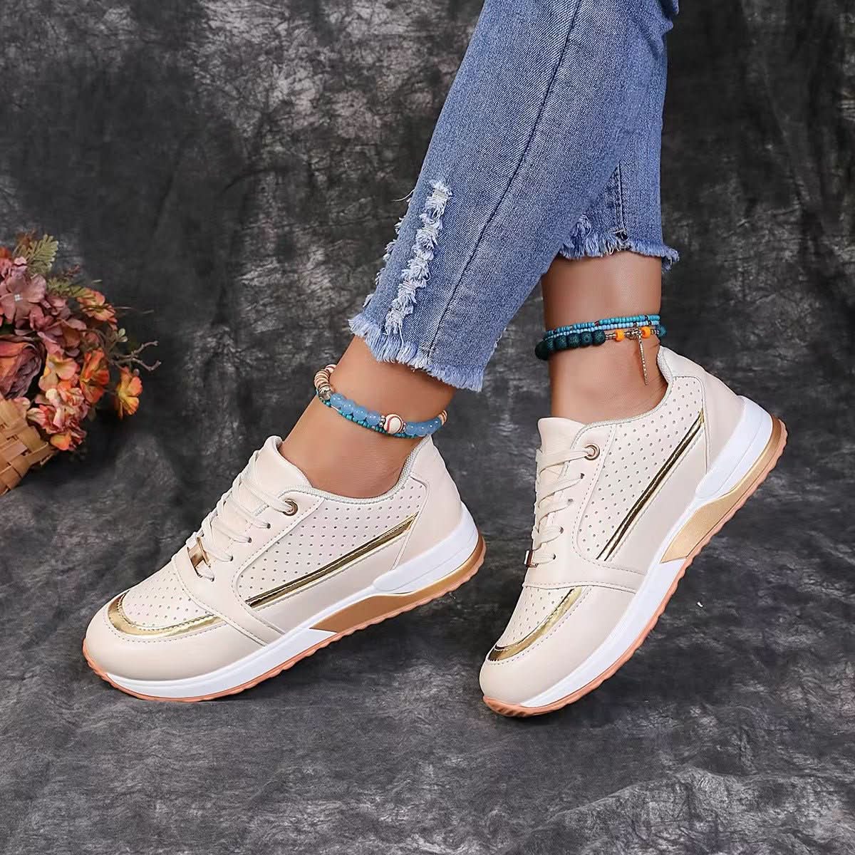 Flat Color - blocked Round - toe Lace - up Shoes - Eshtree