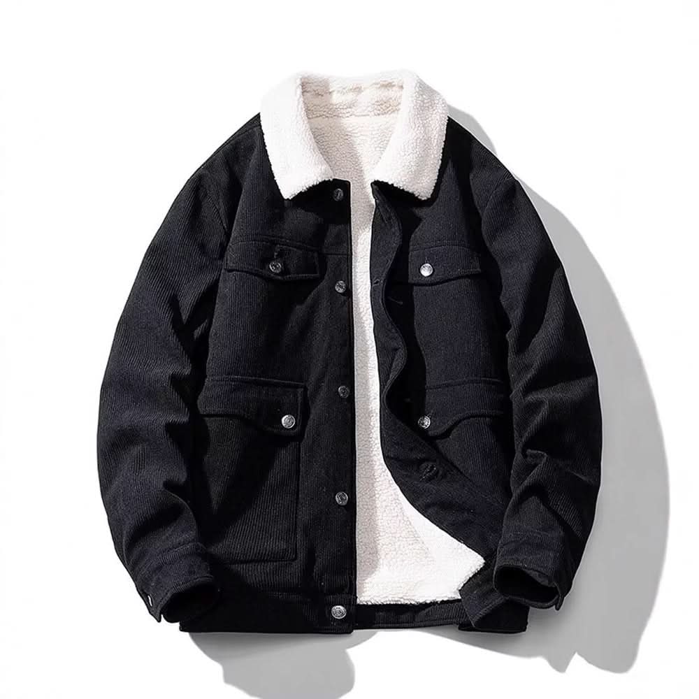 Fleece - lined Thick Fashion Sheep Corduroy Coat - Eshtree