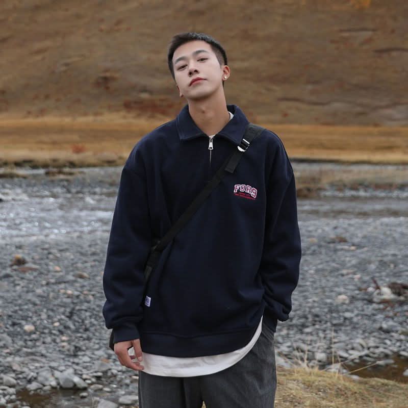 Fleece - lined Thickened American Retro Men's Sweater - Eshtree