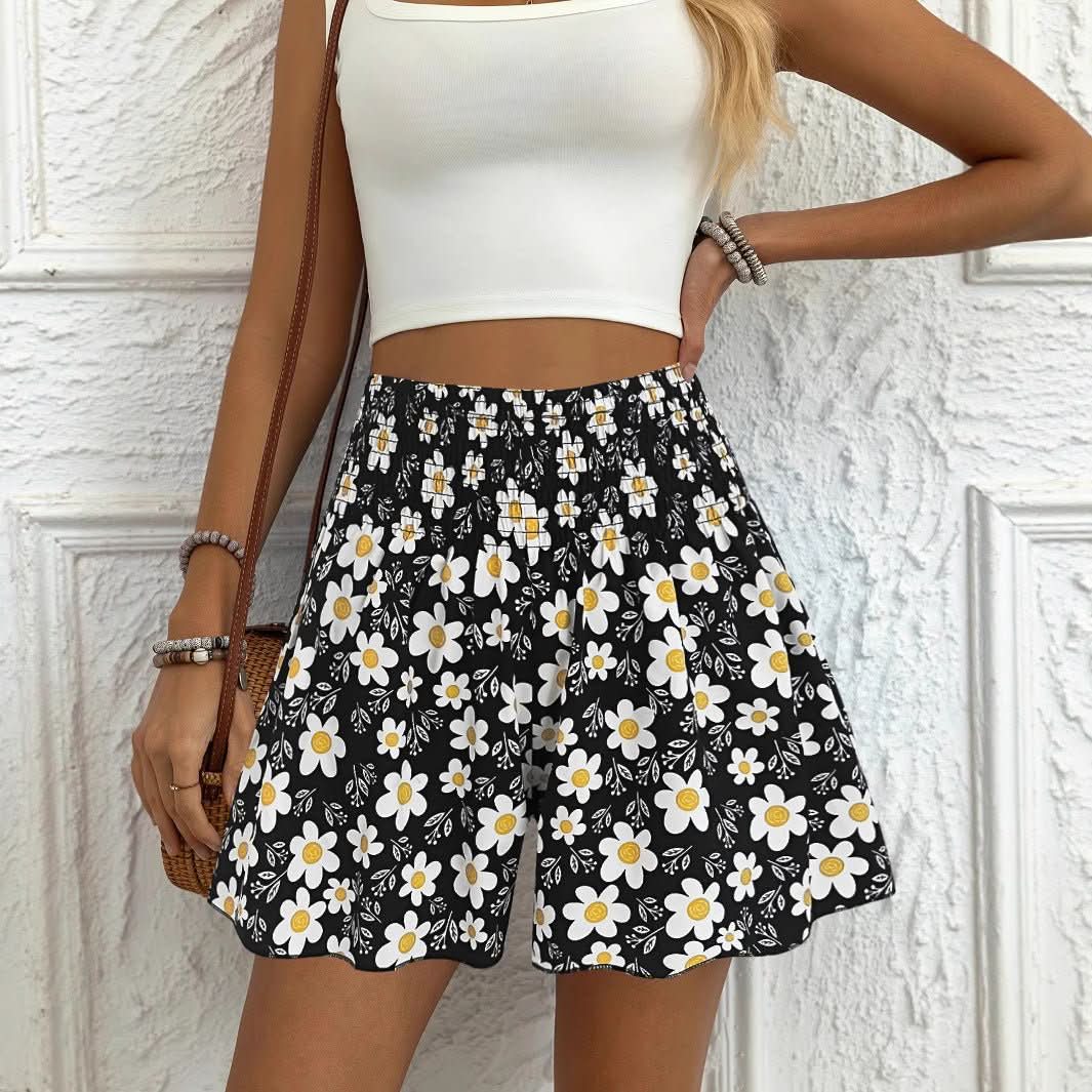 Floral Print Women's Fashionable And Comfortable Beach Shorts - Eshtree