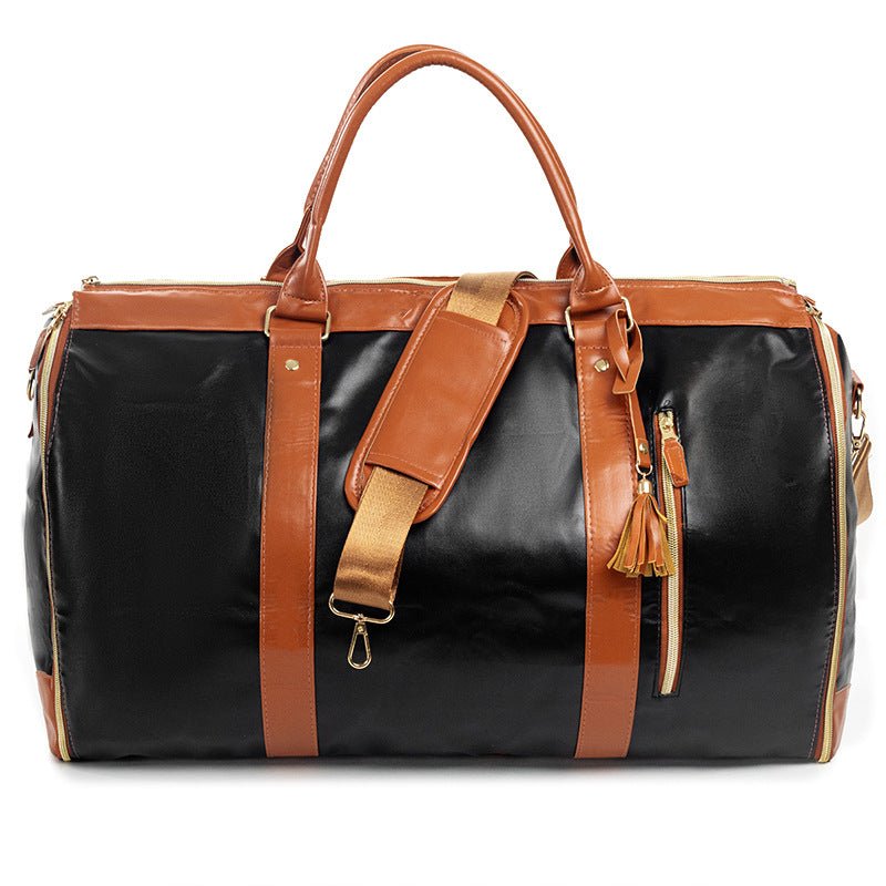 Foldable Women's Travel Convenient Carry - on Clothing Bag Large PU Leather Duffel Bag Women's Business Travel Bag - Eshtree