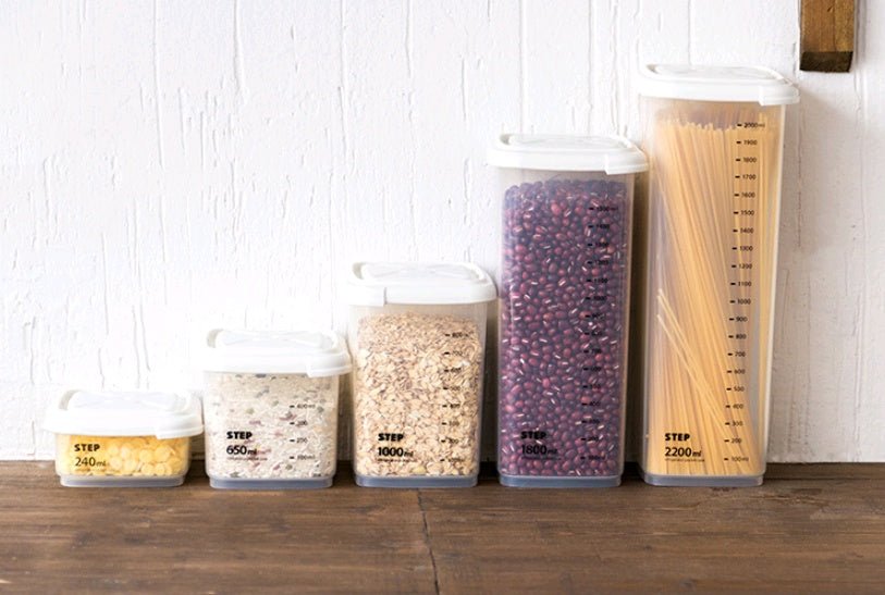 Food sealed cans can measure kitchen plastic transparent refrigerator storage box grain cereal storage box - Eshtree