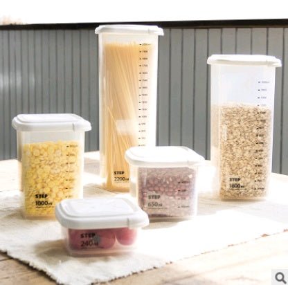 Food sealed cans can measure kitchen plastic transparent refrigerator storage box grain cereal storage box - Eshtree