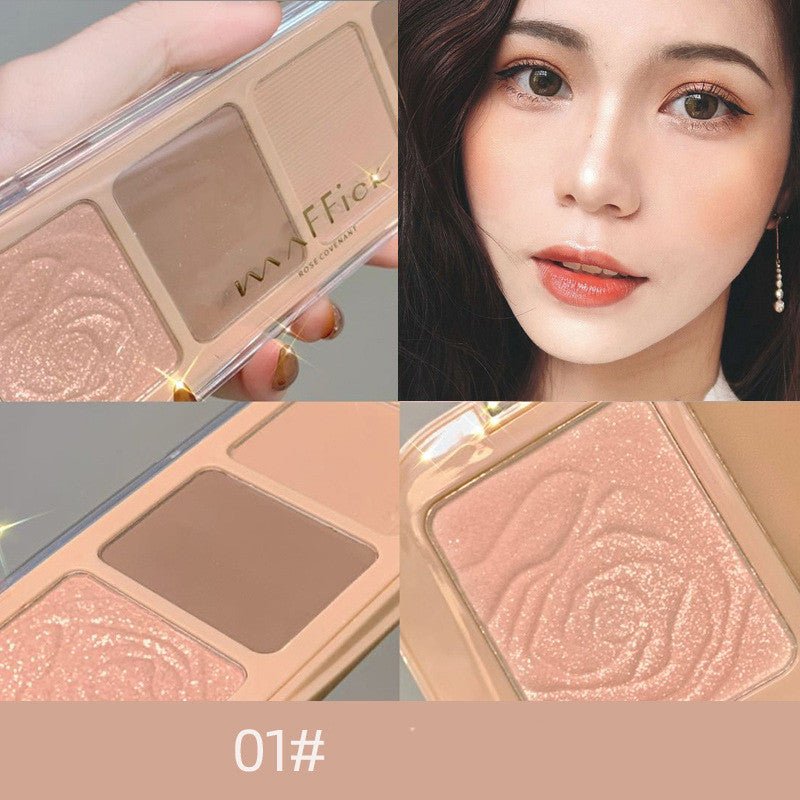 Four Color Highlight Powder Blusher Eye Shadow Plate - Eshtree