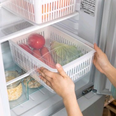 Fruit and vegetable storage box large capacity refrigerator food storage box kitchen drain basket plastic sink - Eshtree