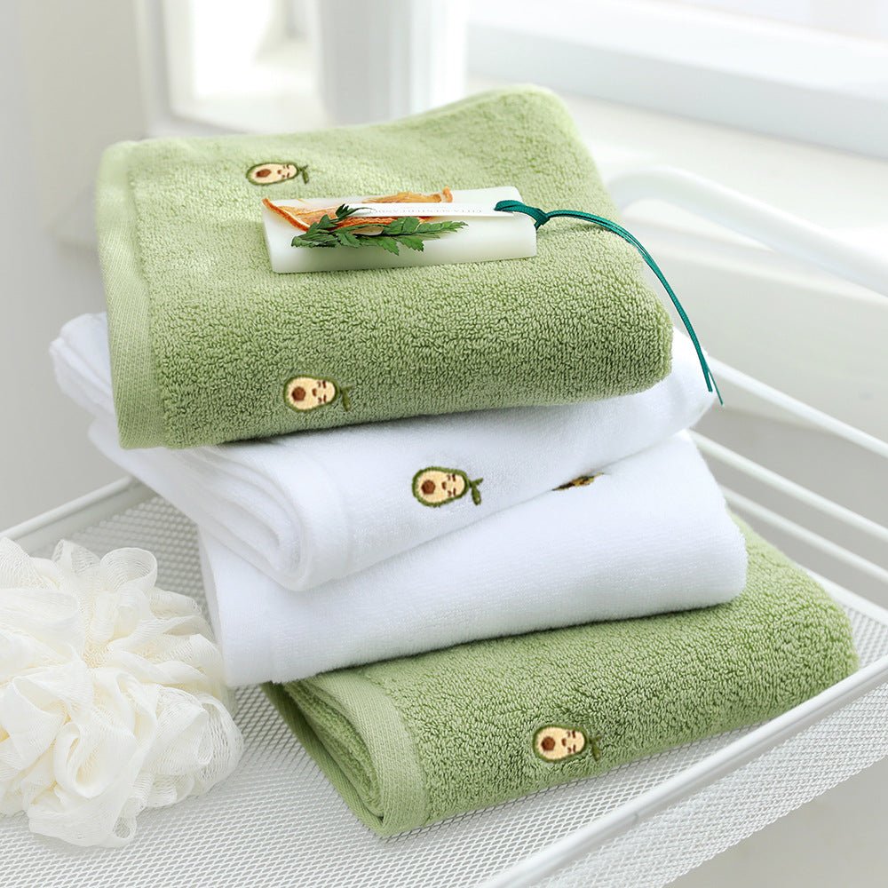 Full Embroidery Avocado Cotton Towel - Eshtree
