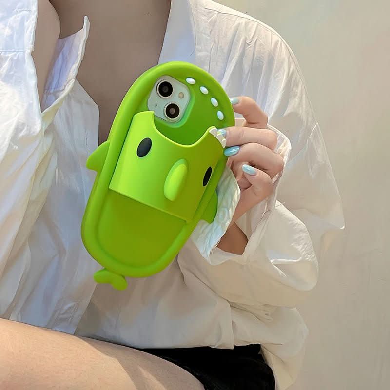 Funny Shark Slipper Phone Case For Iphone 11 12 13 14 Pro Max Creative Soft Silicone Shockproof Protective Full Cover For Apple - Eshtree