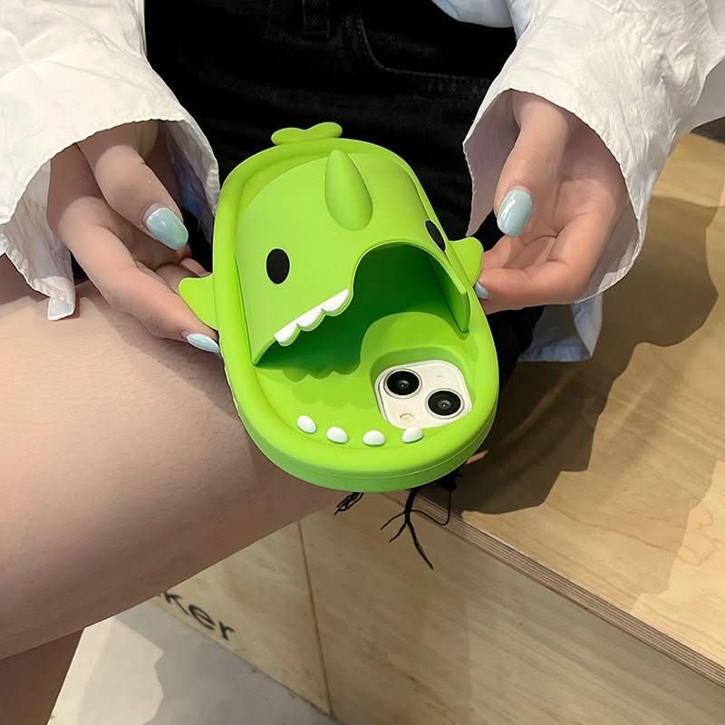 Funny Shark Slipper Phone Case For Iphone 11 12 13 14 Pro Max Creative Soft Silicone Shockproof Protective Full Cover For Apple - Eshtree