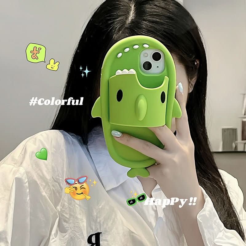 Funny Shark Slipper Phone Case For Iphone 11 12 13 14 Pro Max Creative Soft Silicone Shockproof Protective Full Cover For Apple - Eshtree