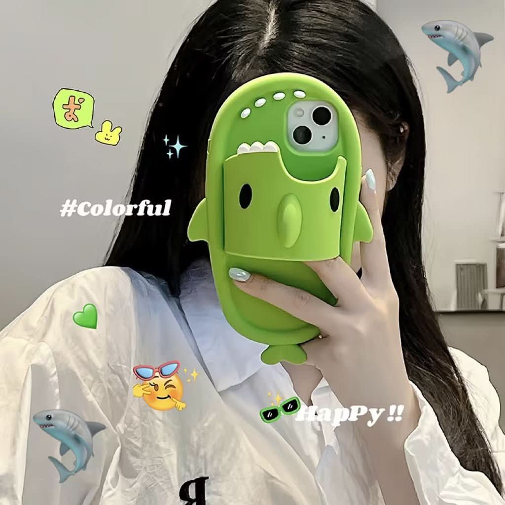 Funny Shark Slipper Phone Case For Iphone 11 12 13 14 Pro Max Creative Soft Silicone Shockproof Protective Full Cover For Apple - Eshtree