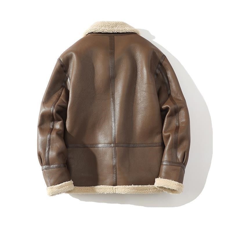 Fur Integrated Suede Jacket Male Velvet Padded Thickened Top - Eshtree