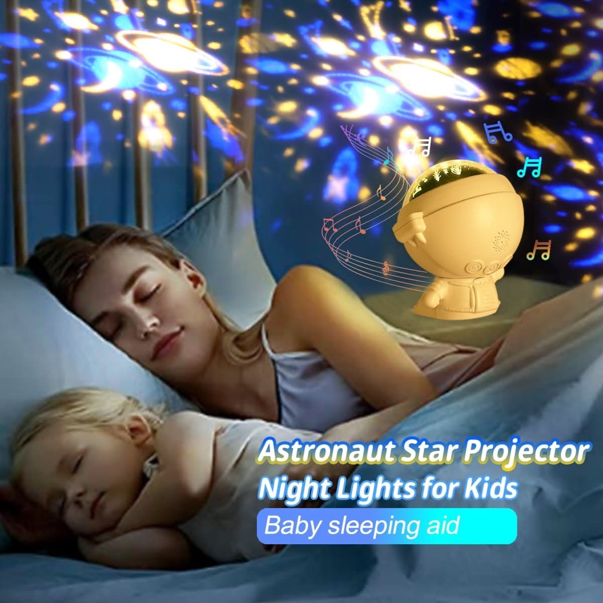 Galaxy Star Projector Starry Sky Night Light Astronaut Lamp Room Decr Gift Child Kids Baby Christmas Spaceman Projection - Eshtree