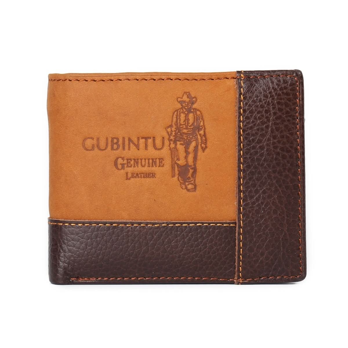 Genuine Leather Men Patchwork Wallets Male Purse Cowhide - Eshtree