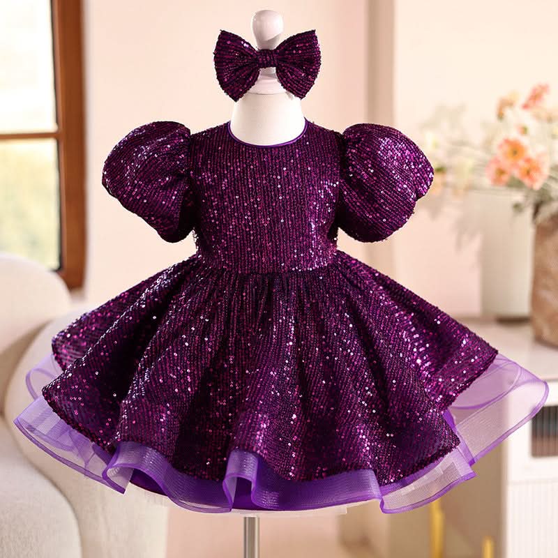 Girls Dress Sequined Short Puffy Tulle Skirt - Eshtree
