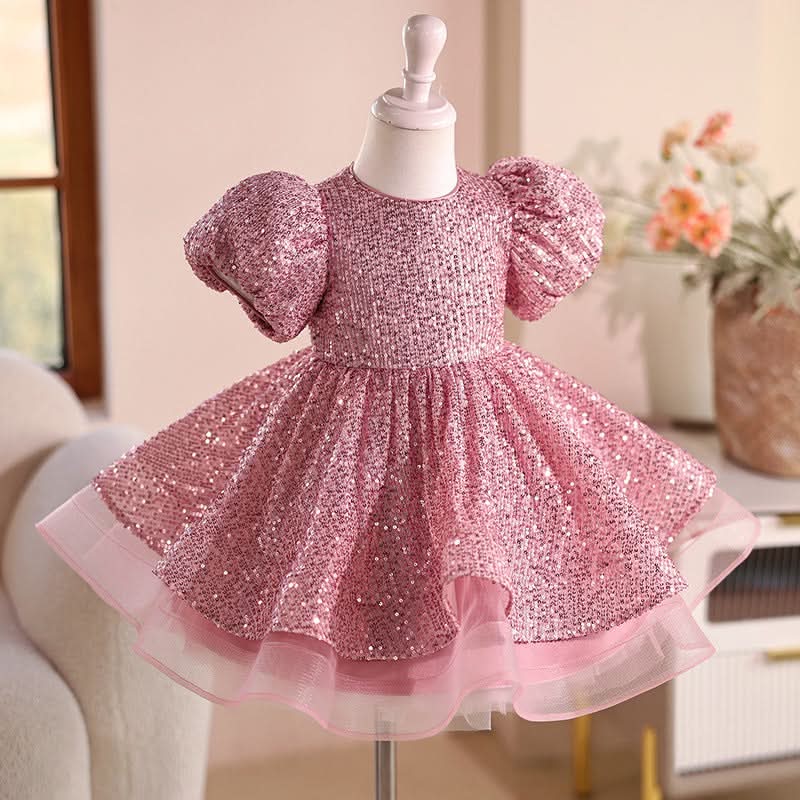 Girls Dress Sequined Short Puffy Tulle Skirt - Eshtree