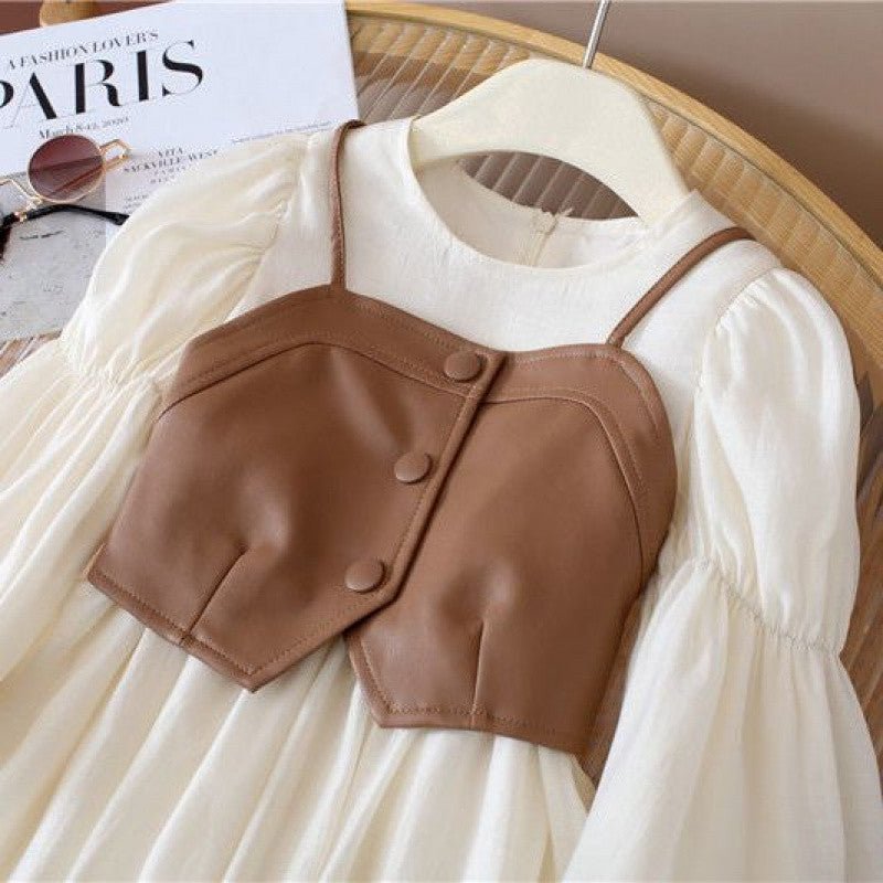 Girls' Dress Two - piece Vest Set Long Sleeve - Eshtree