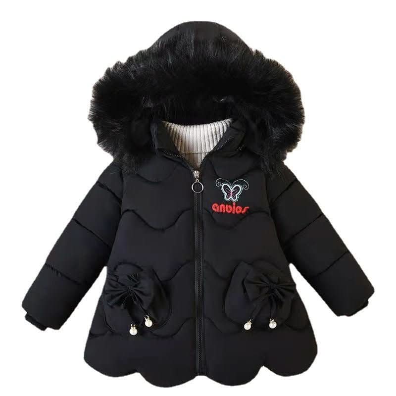 Girls' Fashion Big Fur Collar Down Cotton Jacket - Eshtree