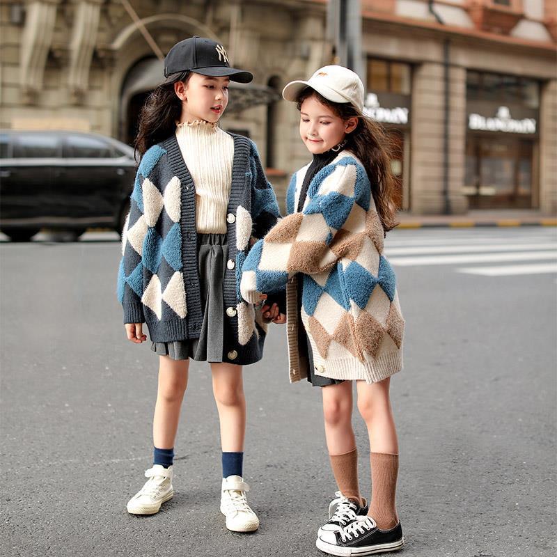 Girls' knitted cardigan new spring and autumn clothing - Eshtree