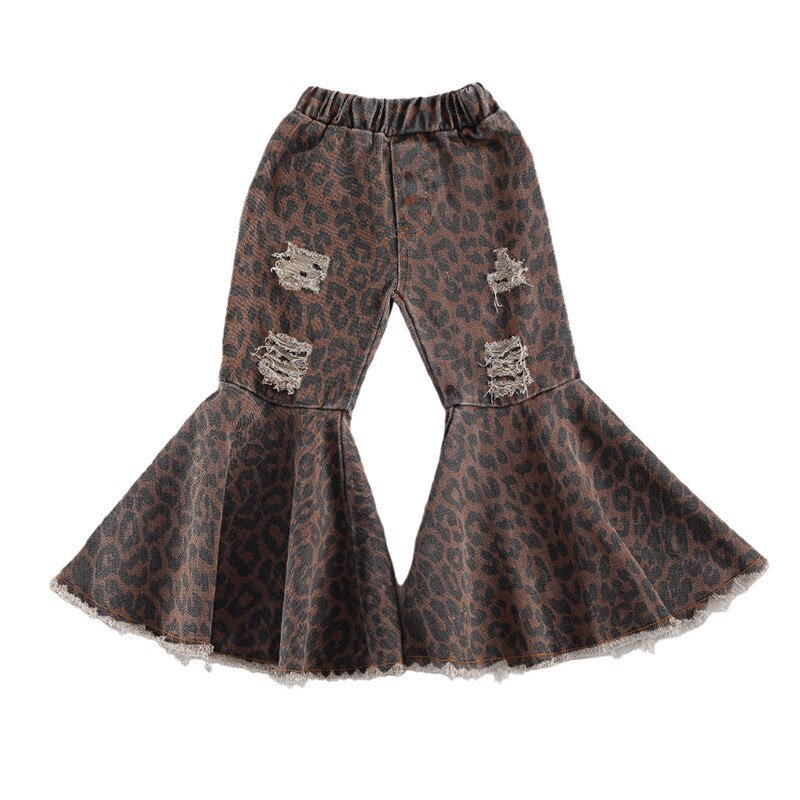 Girls leopard - print flared pants - Eshtree