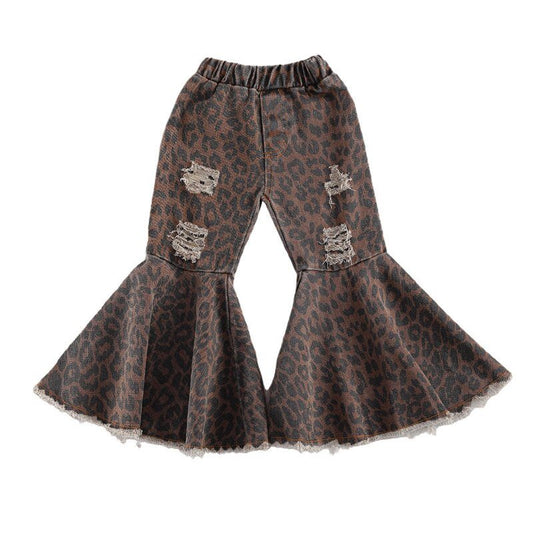 Girls leopard - print flared pants - Eshtree