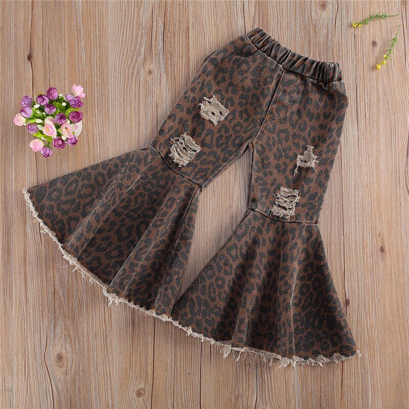 Girls leopard - print flared pants - Eshtree