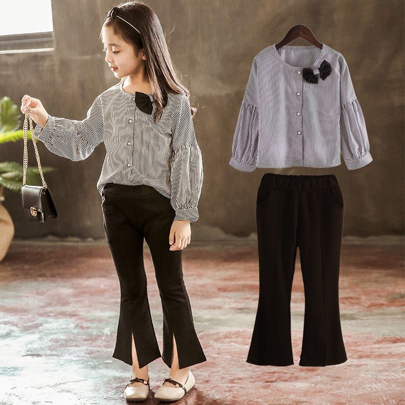 Girls Spring Bows Shirts Pants Suits - Eshtree