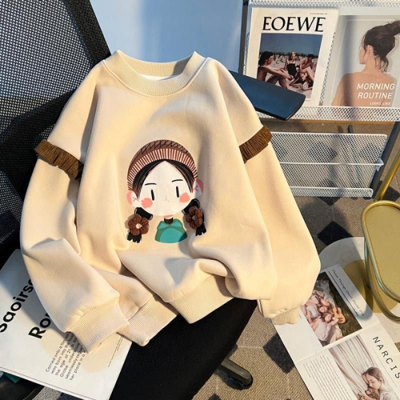 Girls Stylish Hoodie Base Layer Casual Style For Kids - Eshtree