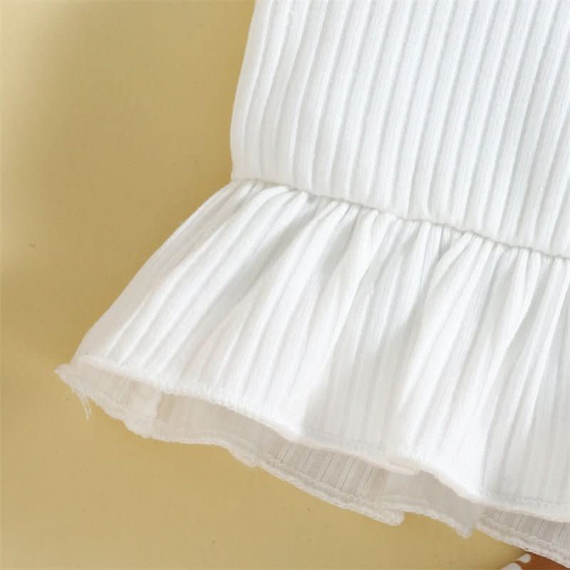 Girls' Sunken Stripe Suspenders Top Suit - Eshtree