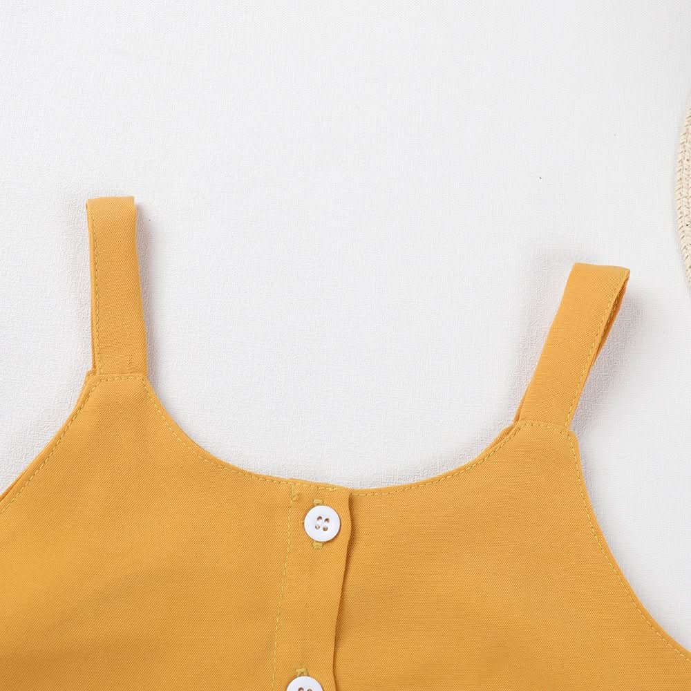 Girls' Suspender Top Floral Shorts Set For Children - Eshtree