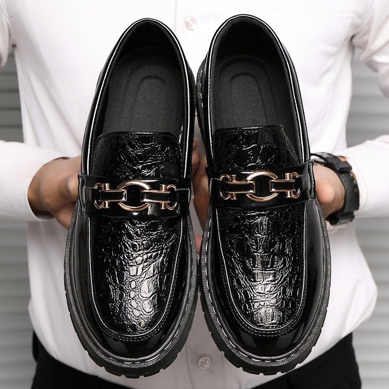 Glossy Casual Men's Youth British Leather Shoes - Eshtree