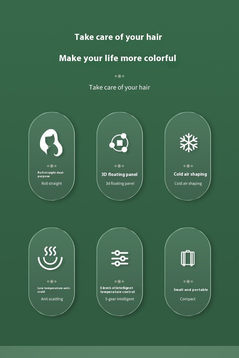 Hair Curler And Straightener Dual - use Hair Straightener Straight White Wind Plastic Curly Hair - Eshtree