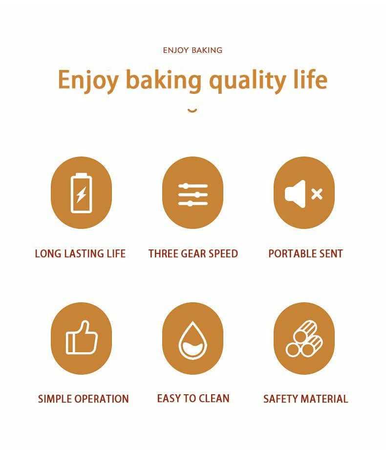 Hand - held Electric Whisk Household Baking Cake Egg White Whisk Small Straight Handle Whisk Wireless Whisk - Eshtree