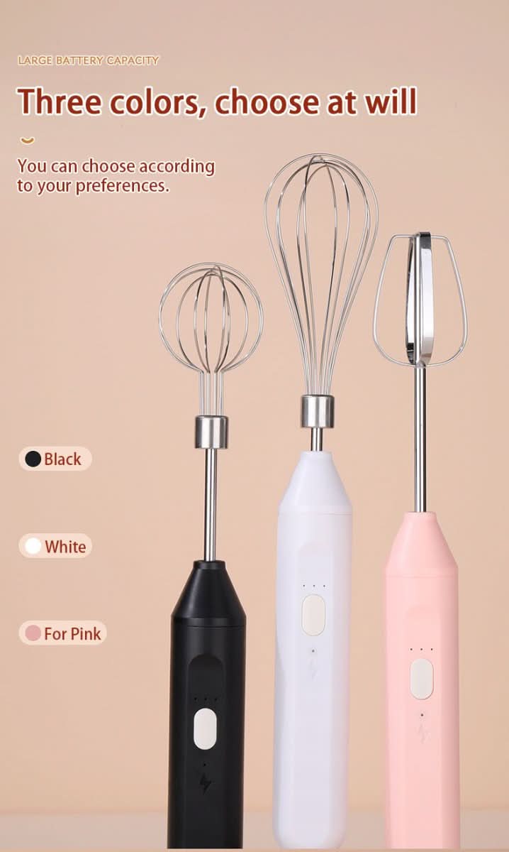 Hand - held Electric Whisk Household Baking Cake Egg White Whisk Small Straight Handle Whisk Wireless Whisk - Eshtree