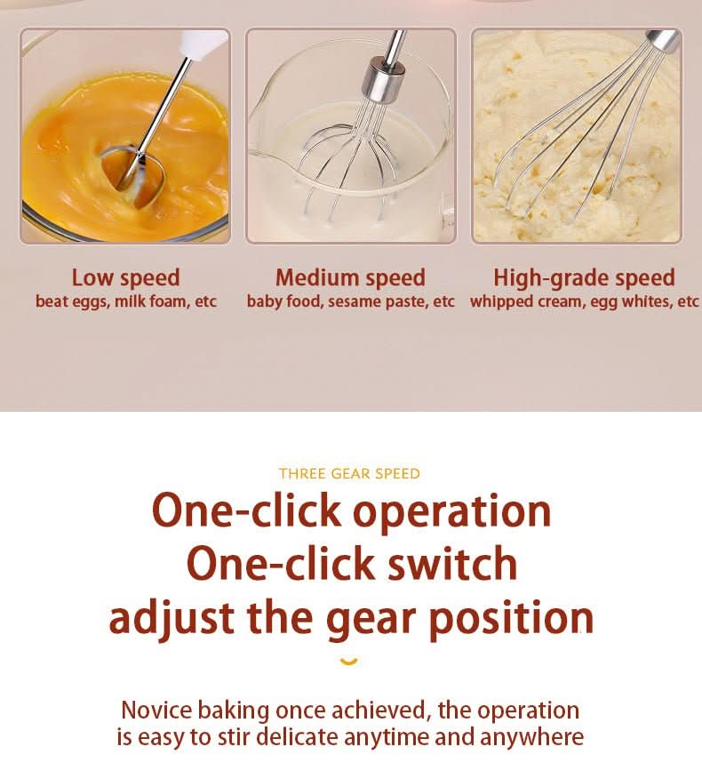 Hand - held Electric Whisk Household Baking Cake Egg White Whisk Small Straight Handle Whisk Wireless Whisk - Eshtree