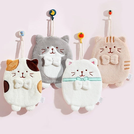 Hand Towel Hanging Cute Kitten Absorbent Lint - free Household Kitchen - Eshtree