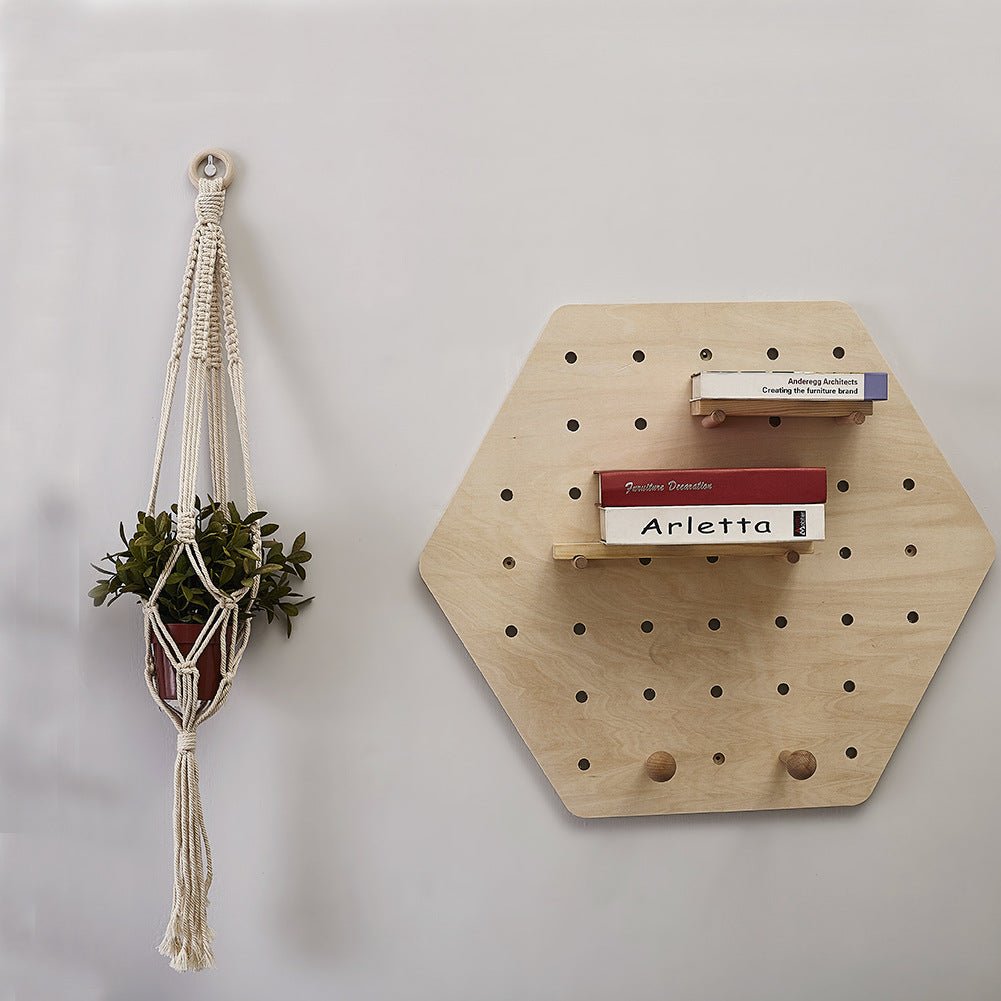 Hand - woven Cotton Net Hanging Basket Wall Hanging Decoration - Eshtree