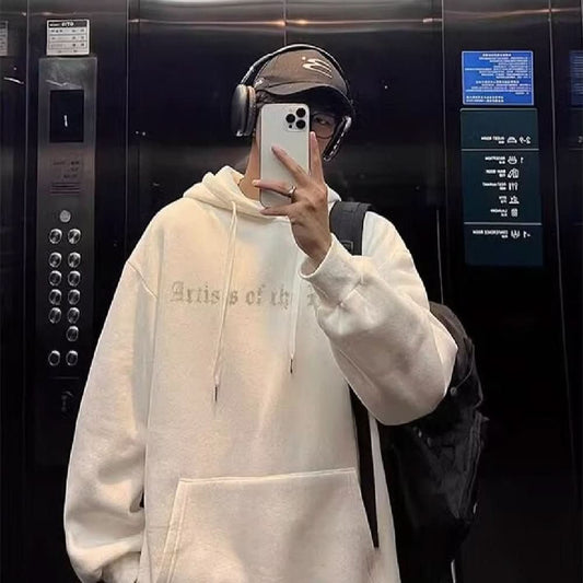 Heavy Hooded Men's Sweater Autumn Letters - Eshtree