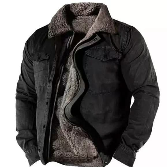 Heavy Side Seam Side Casual Zipper Loose Grey Brown Youth Cotton Jacket - Eshtree