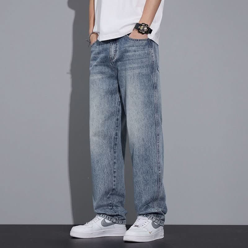 High - end Men's Loose Casual Anti - wrinkle Comfortable Straight Jeans - Eshtree