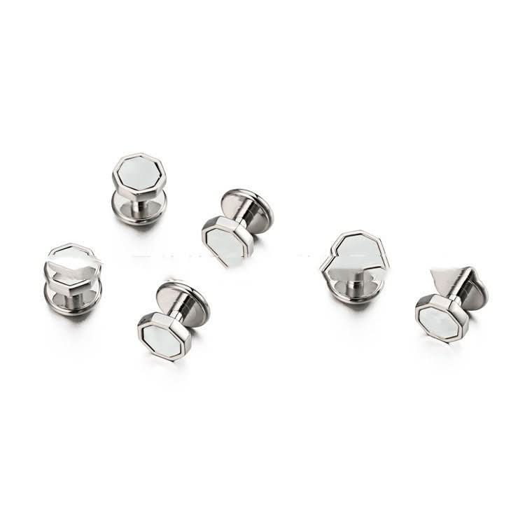 High - End Octagonal French White Shell Cufflinks - Eshtree